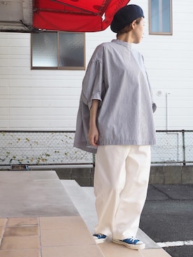 「アイテム（チノパンツ）」を使った、clever elephantさん（レディース・154cm）の冬コーディネート