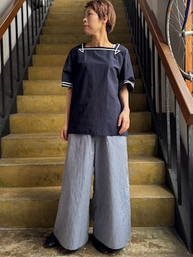 「PAR ICI（パーリッシィ）のアイテム（シャツ/ブラウス）」を使った、clever elephantさん（レディース・154cm）の春コーディネート