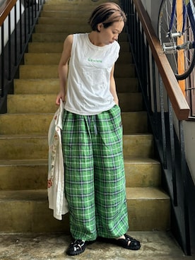 「快晴堂（カイセイドウ）のアイテム」を使った、clever elephantさん（レディース・154cm）の春コーディネート