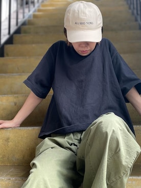 「オーバーＴシャツ」｜clever elephantさん（レディース・154cm）の夏コーディネート