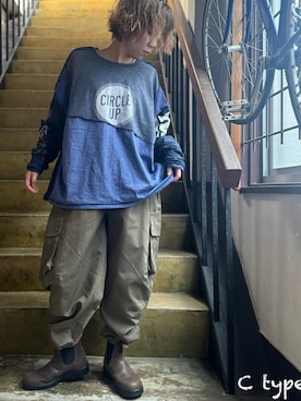 「MADE by sunny side up（サニーサイドアップ）のアイテム」を使った、clever elephantさん（レディース・154cm）の春コーディネート