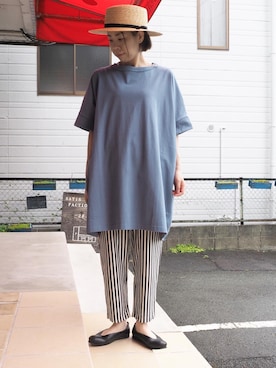 「prit（プリット）のアイテム（パンツ）」を使った、clever elephantさん（レディース・155cm）の春コーディネート