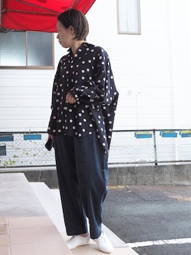 「prit（プリット）のアイテム（パンツ）」を使った、clever elephantさん（レディース・155cm）の夏コーディネート