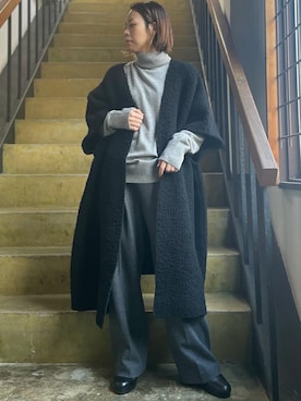 「ウールパンツ」｜clever elephantさん（レディース・154cm）の秋コーディネート