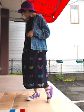 「OMNIGOD（オムニゴッド）のアイテム（ジャケット/アウター）」を使った、clever elephantさん（レディース・155cm）の夏コーディネート