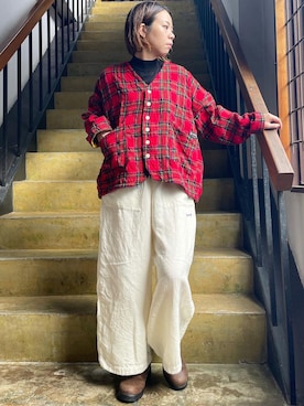 「ウールパンツ」｜clever elephantさん（レディース・154cm）の秋コーディネート