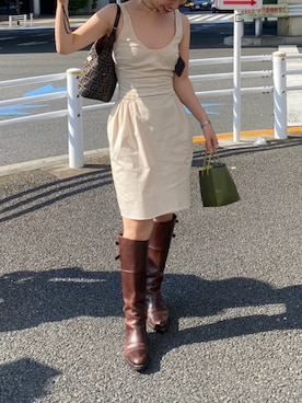 「ロングブーツ」｜りほさん（レディース・158cm）の秋コーディネート
