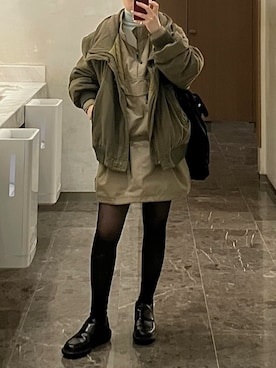 「アイテム（マウンテンパーカー）」を使った、りほさん（レディース・158cm）の秋コーディネート