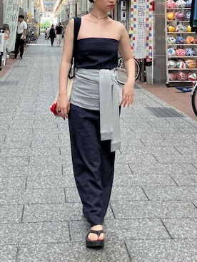 「アイテム（エコバッグ/サブバッグ）」を使った、りほさん（レディース・158cm）の秋コーディネート