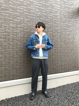 「Gジャン」｜「アイテム（その他アウター）」を使った、ちむさん（メンズ・175cm）の春コーディネート