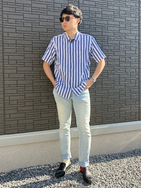 「アイテム（アナログ腕時計、グレー系）」を使った、ちむさん（メンズ・175cm）の夏コーディネート