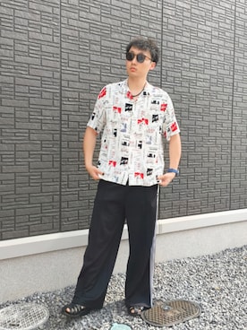 「RAGEBLUE（レイジブルー）のアイテム（トップス）」を使った、ちむさん（メンズ・175cm）の夏コーディネート