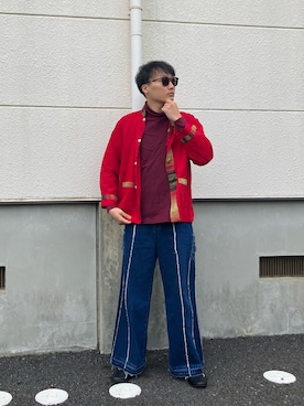 「no brand（ノーブランド）のアイテム（その他シューズ）」を使った、ちむさん（メンズ・175cm）の秋コーディネート