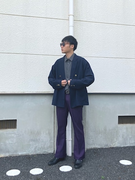 「RAGEBLUE（レイジブルー）のアイテム（テーラードジャケット）」を使った、ちむさん（メンズ・175cm）の秋コーディネート