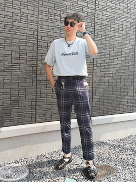 「RAGEBLUE（レイジブルー）のアイテム（パンツ）」を使った、ちむさん（メンズ・175cm）の夏コーディネート