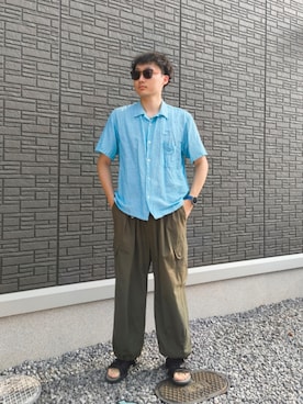 「GU（ジーユー）のアイテム」を使った、ちむさん（メンズ・175cm）の夏コーディネート