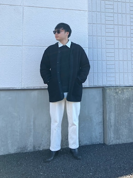 「ニットパーカー」｜「アイテム（ジャケット/アウター）」を使った、ちむさん（メンズ・175cm）の冬コーディネート