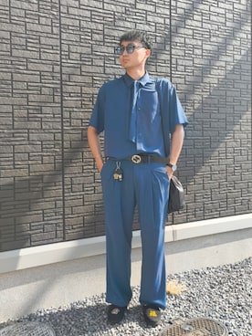 「アイテム（セットアップ）」を使った、ちむさん（メンズ・175cm）の夏コーディネート