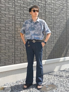 「アイテム（腕時計、ブルー系）」を使った、ちむさん（メンズ・175cm）の夏コーディネート