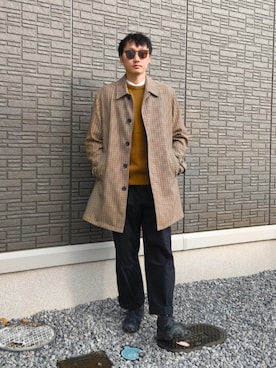 「アイテム（ジャケット/アウター、ベージュ系）」を使った、ちむさん（メンズ・175cm）の冬コーディネート