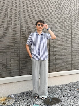 「サングラス」｜「アイテム（スウェットパンツ）」を使った、ちむさん（メンズ・175cm）の夏コーディネート