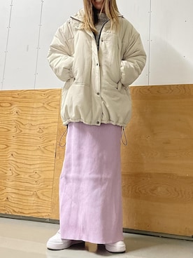 「NERGY（ナージー）のアイテム（ダウンジャケット/コート）」を使った、Honamiさん（レディース・157cm）の冬コーディネート