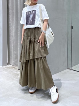 「PUMA（プーマ）の【PUMA】パレルモ LTH（スニーカー）」を使った、Honamiさん（レディース・157cm）の夏コーディネート