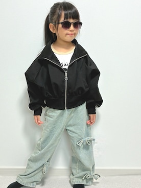 「アイテム（ブルゾン）」を使った、KANAさん（キッズ・110cm）の秋コーディネート