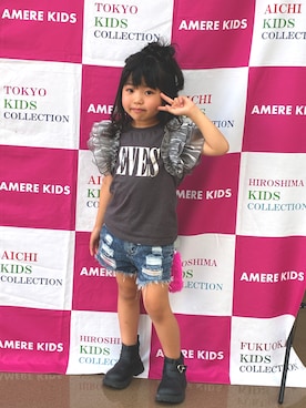 「アイテム（ブーツ）」を使った、KANAさん（キッズ・110cm）の秋コーディネート