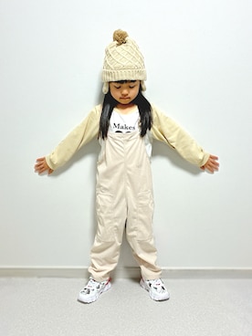 「アイテム（オールインワン・サロペット）」を使った、KANAさん（キッズ・110cm）の秋コーディネート