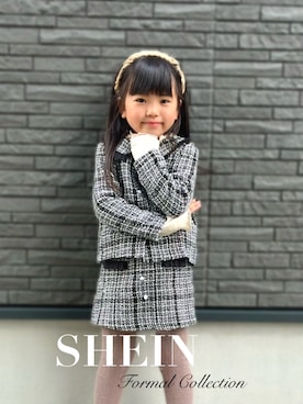 「sheinのアイテム（セットアップ）」を使った、KANAさん（キッズ・110cm）の秋コーディネート
