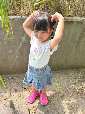 「アイテム（スカート）」を使った、KANADEさん（レディース・110cm）の夏コーディネート
