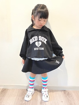 「アイテム（スカート）」を使った、KANAさん（キッズ・110cm）の秋コーディネート