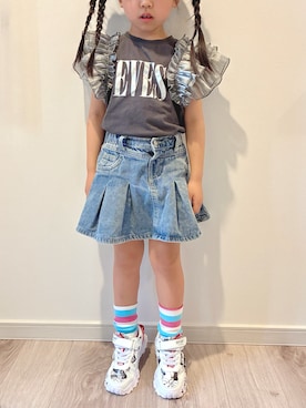 「アイテム（スカート）」を使った、KANAさん（キッズ・110cm）の秋コーディネート