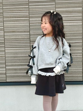 「アイテム（スカート）」を使った、KANAさん（キッズ・110cm）の秋コーディネート