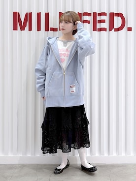 「MILKFED.（ミルクフェド）のアイテム」を使った、ゆうかさん（レディース・148cm）の秋コーディネート