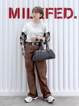「MILKFED.（ミルクフェド）のアイテム」を使った、ゆうかさん（レディース・148cm）の夏コーディネート