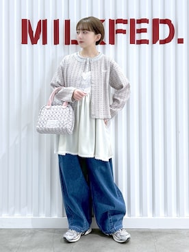 「MILKFED.（ミルクフェド）のアイテム」を使った、ゆうかさん（レディース・148cm）の春コーディネート