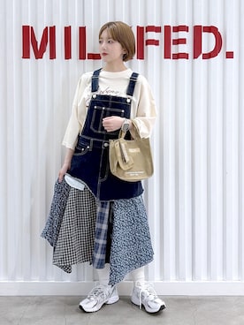 「MILKFED.（ミルクフェド）のアイテム」を使った、ゆうかさん（レディース・148cm）の夏コーディネート