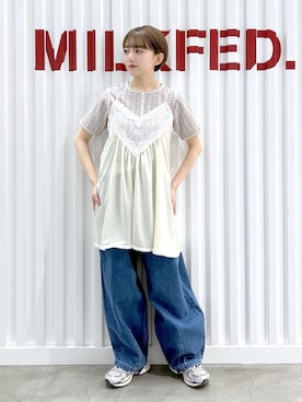 「MILKFED.（ミルクフェド）のアイテム」を使った、ゆうかさん（レディース・148cm）の春コーディネート