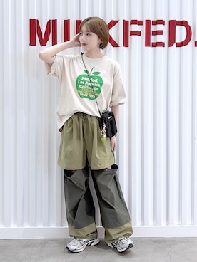 「MILKFED.（ミルクフェド）のアイテム」を使った、ゆうかさん（レディース・148cm）の夏コーディネート