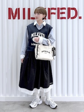 「MILKFED.（ミルクフェド）のアイテム」を使った、ゆうかさん（レディース・148cm）の夏コーディネート