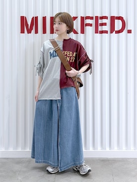 「MILKFED.（ミルクフェド）のアイテム」を使った、ゆうかさん（レディース・148cm）の夏コーディネート