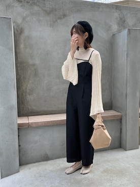 「しまむら（シマムラ）のアイテム（ハンチング/ベレー帽）」を使った、rinaさん（レディース・152cm）の秋コーディネート