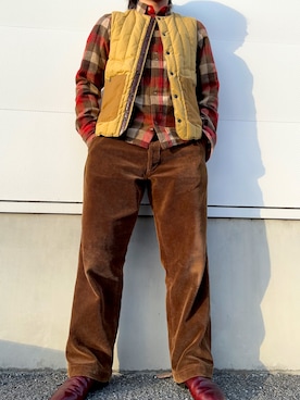 「GOLD（ゴールド）のアイテム（その他パンツ）」を使った、暇人さん（メンズ・167cm）の冬コーディネート