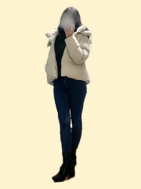 「GUコーデ」｜「アイテム（ブーツ）」を使った、enu.さん（レディース・166cm）の冬コーディネート