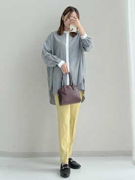 「nissen（ニッセン）の【褒められシルエット】テーパードパンツ（スラックス）」を使った、ねぎこさん（レディース・159cm）の夏コーディネート