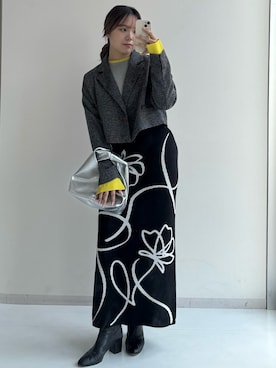 「150cm台コーデ」｜「アイテム（ジャケット/アウター）」を使った、ねぎこさん（レディース・159cm）の冬コーディネート