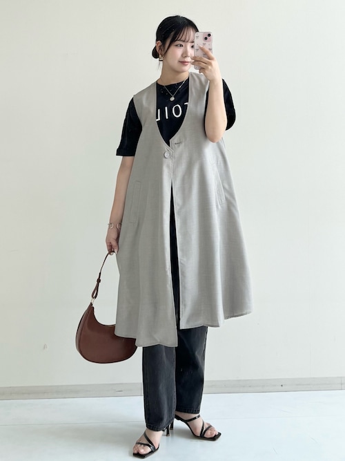 ハイウエストストレートブラスト加工デニムパンツ