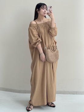 「春カラー」｜「アイテム（ワンピース/ドレス）」を使った、ねぎこさん（レディース・159cm）の春コーディネート